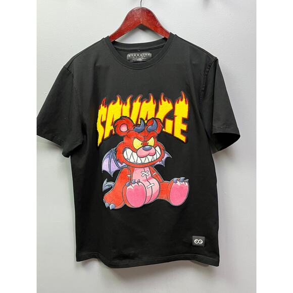 Eternity BC/AD Savage T Shirt Mens Large Devil Black short sleeve Urban Hip Hop - Picture 1 of 6